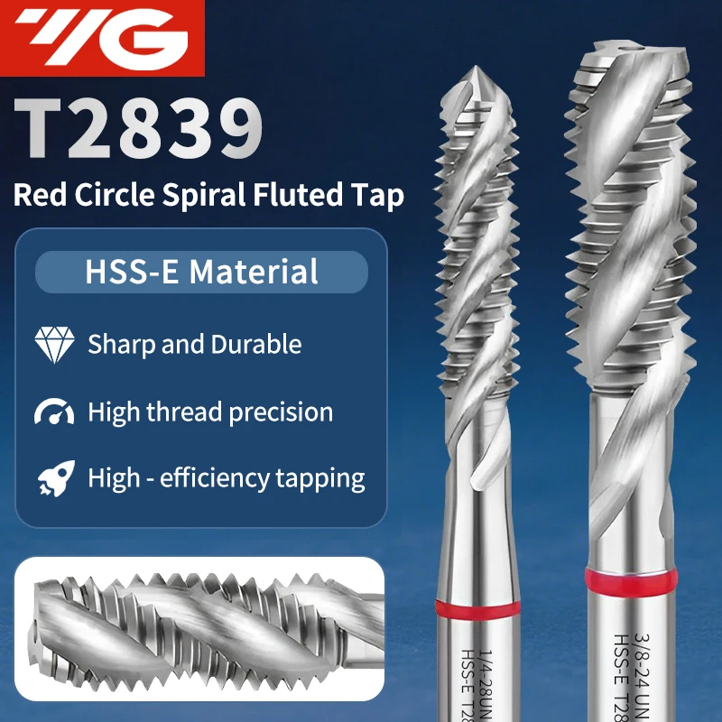 Korea YG T2839 Spiral Fluted Tap Machine Thread Tap