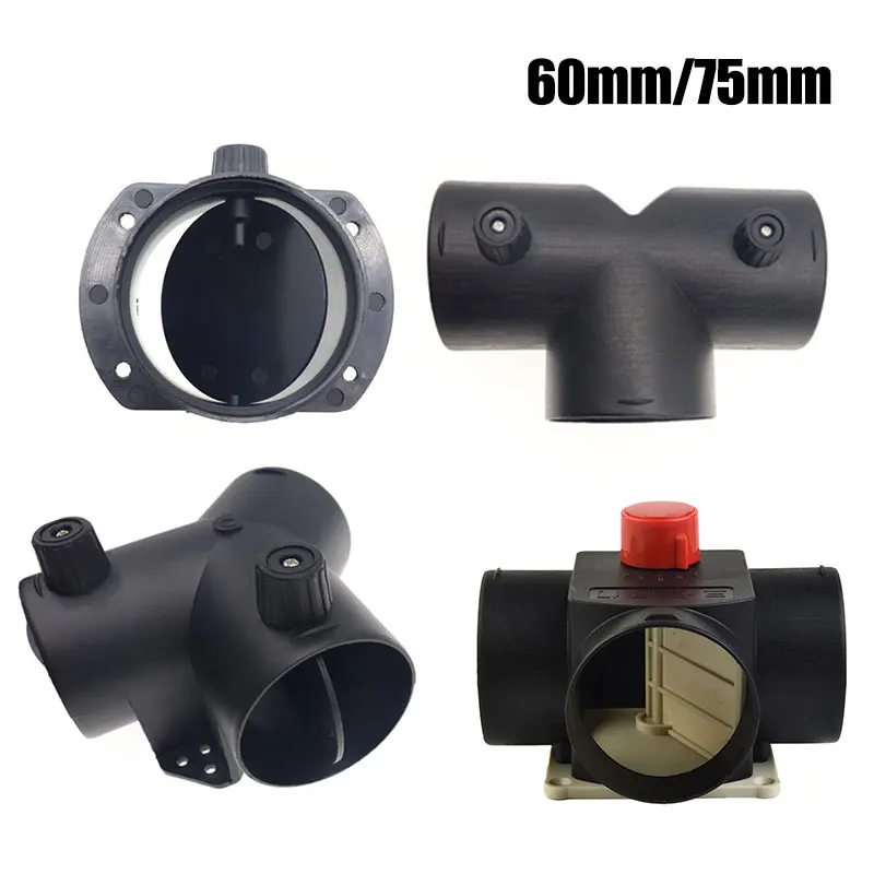 Diesel heater exhaust pipe air diesel heater duct pipe diesel heater heater duct connector air heater exhaust connector car heater accessories 60mm/75mm Y T Piece car diesel heater air vent ducting w/Regulating valve flap exhaust connector for Webasto Eberspacher Propex