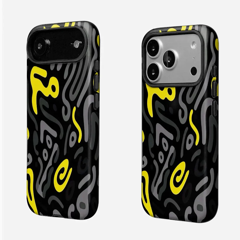 Vibrant Abstract Graffiti Magnetic Phone Case with 2-in-1 Film Shell Cover