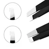 Stainless Steel Black Eyebrow Tweezer with Slant and Flat Point Beauty Tools for Eyelash Tweezer & Ingrown Hair Removal 4
