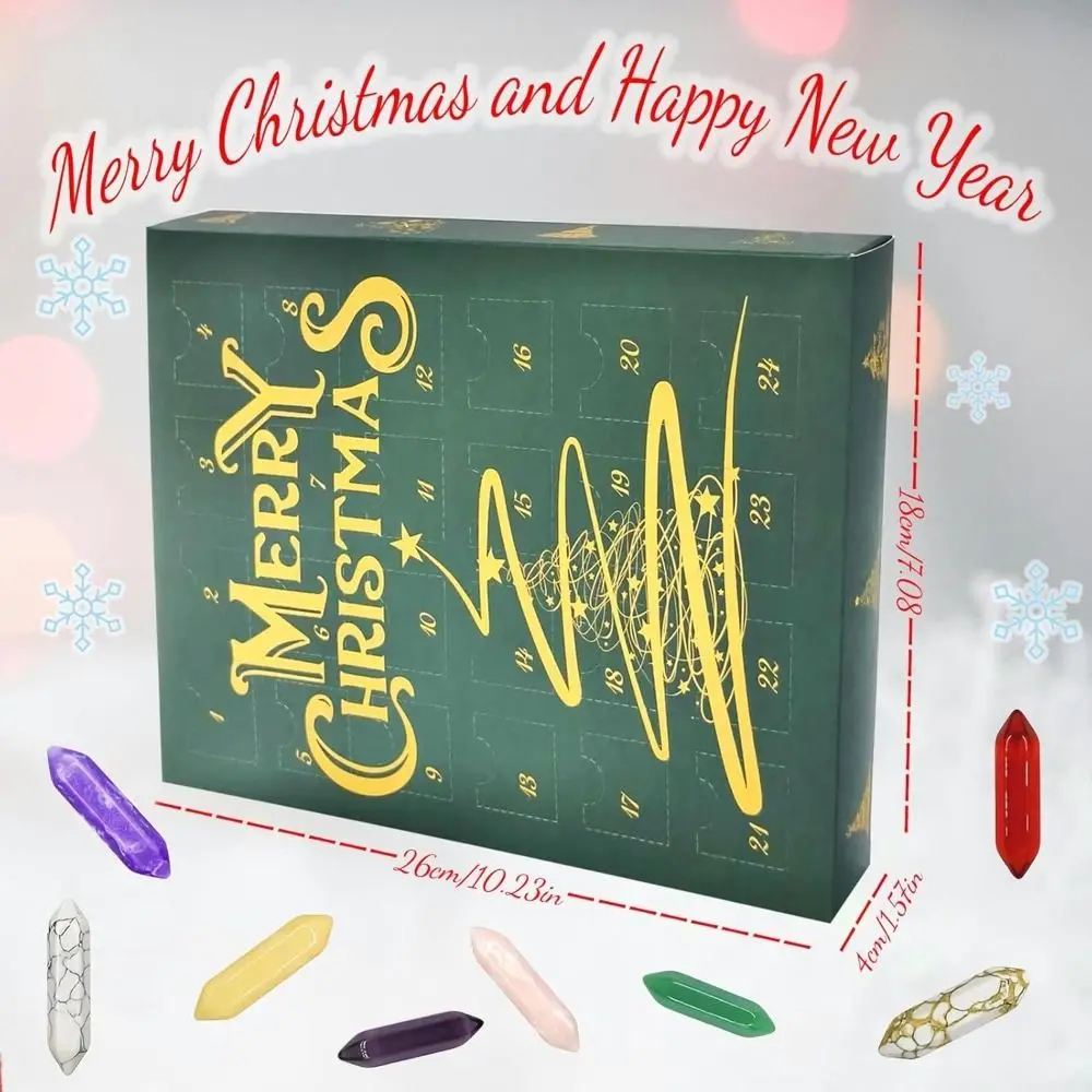Christmas Advent Calendar Crystals with Chakras Healing Stone Rock Collector