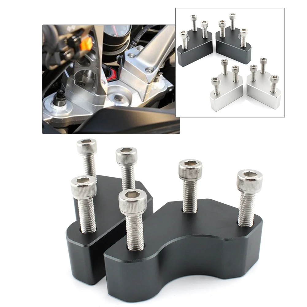 

Titanium/Silver Motorcycle CNC Handlebar Risers Height Up Adapters For Kawasaki GTR1400 Concours 1400 2008-2022