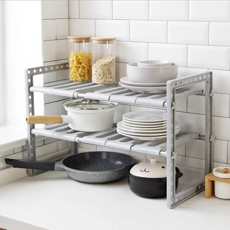 Minimally Designed Kitchen Decoration Scalable Kitchen Sink Storage Rack Cabinet Layered Rack Bathroom Sink Pipe Partition