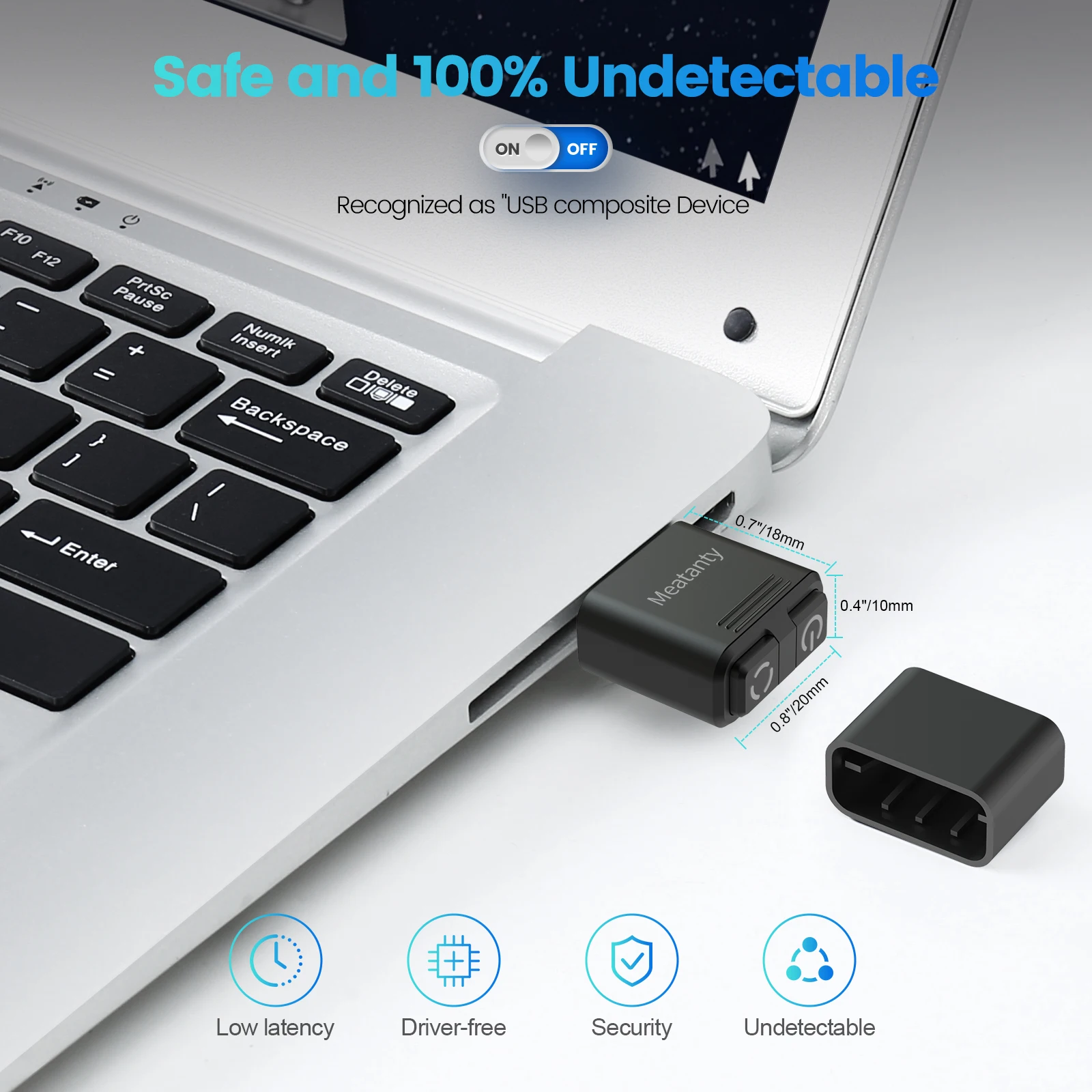 Usb Mouse Jiggler Minúsculo Indetectável Mouse Motor com Modo Separado e on Off Botões Display Digital e Proteção - Imagem 2