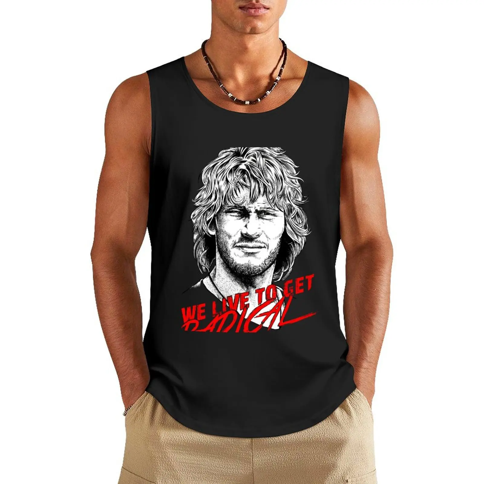 

We Live To Get Radical Tank Top summer 2024 Men's fitness t-shirt Male vest