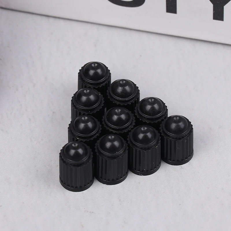 100PCS Car Tire Valve Plastic Black Bike Tyre Valve Caps O Rubber Ring Covers Dome Shape Dust For Car Motorcycle Cap Decor