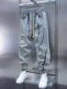 Fashionable Street Jeans Ripped Harem Pants Brand Men's Striped Embellished Pencil Trousers 2