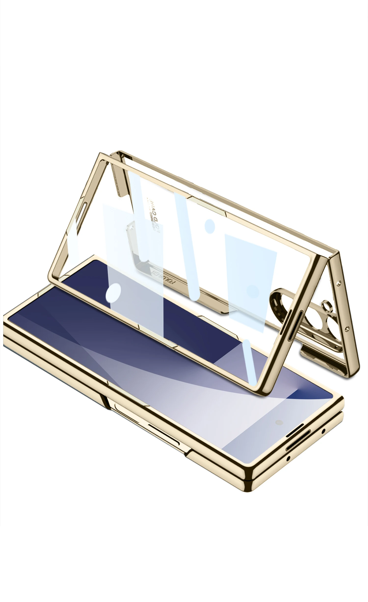 Luxury Plating Clear Case For Samsung Galaxy Z Fold 7 6 Front Screen Glass Prote