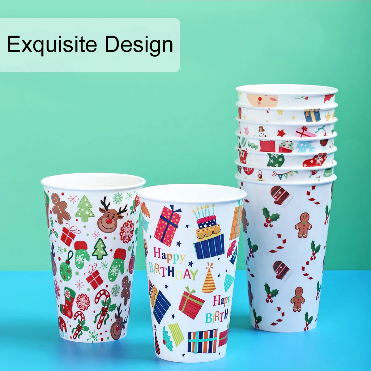 10Pcs Christmas Plastic Cups,12oz Reusable Party Cups for Xmas Events,  Unique Element Design Ideal Birthday Gift Party Supplies - AliExpress