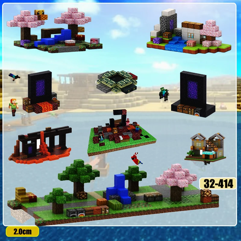 Magnetic Blocks 32-414pcs Build Scene Architectural Set For Boys Girls Age 3+