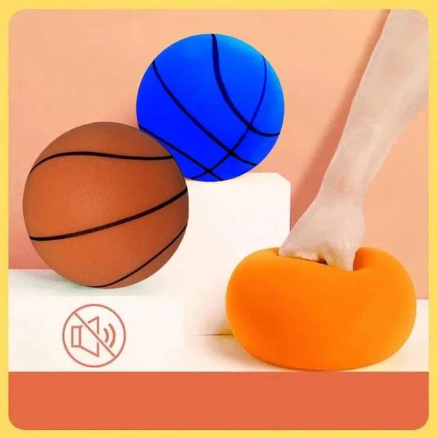 Mute Ball Indoor, Children's Silent Basketball Racket, Ball Sports Ball,  Toys Baby Sponge Ball Frame(24cm)