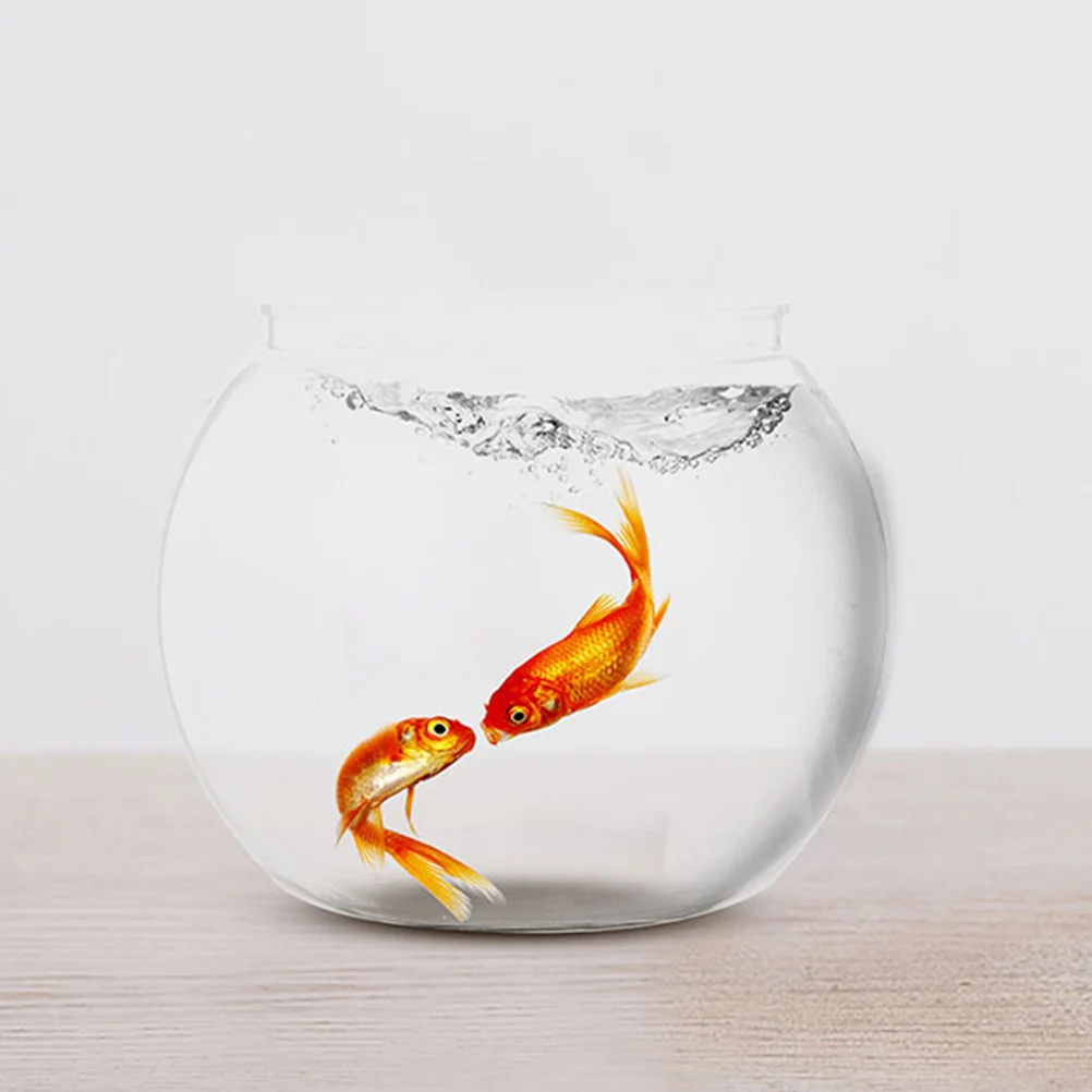 

Fish Bowl Plastic Transparent Aquarium Small Fish Tank Fish Bowl for Betta Fish Goldfish Clear Bubble Planter Fishbowl