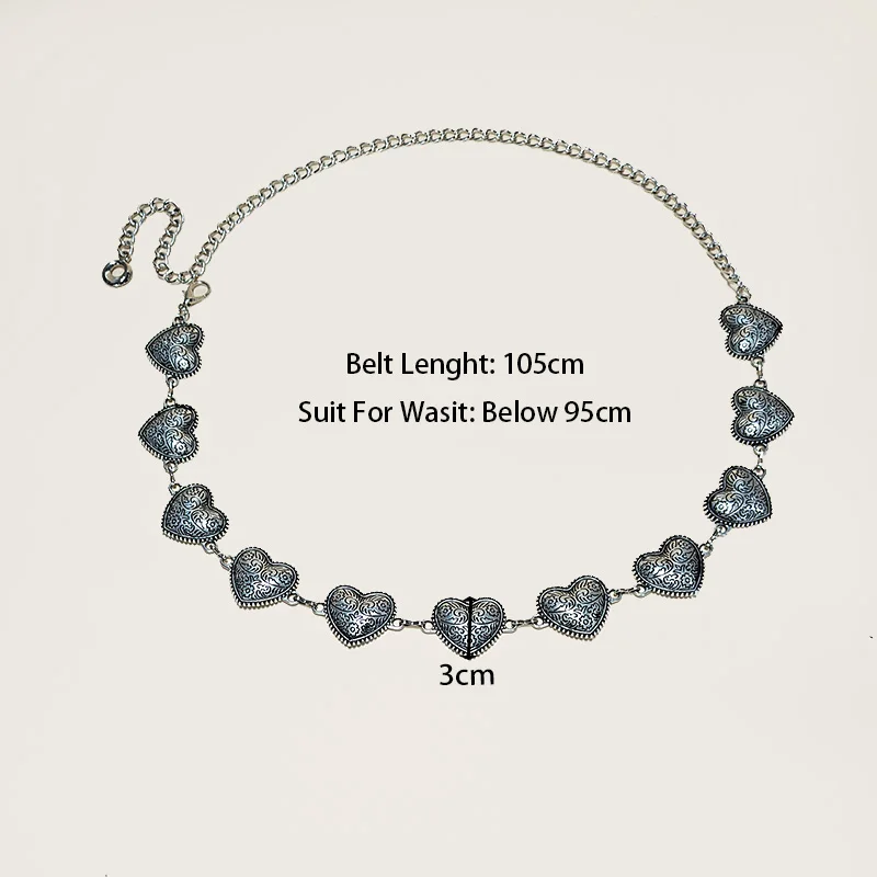 Silber Retro Taille Kette Zubehör Metall Kette Gürtel frauen Neue Sommer Vielseitig Match Röcke Hosen Dünne Leder Gürtel Trendy – Detail 2
