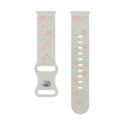 Engraved Silicone Business Watch Strap - Multiple Sizes for 18mm (Pink Apricot)