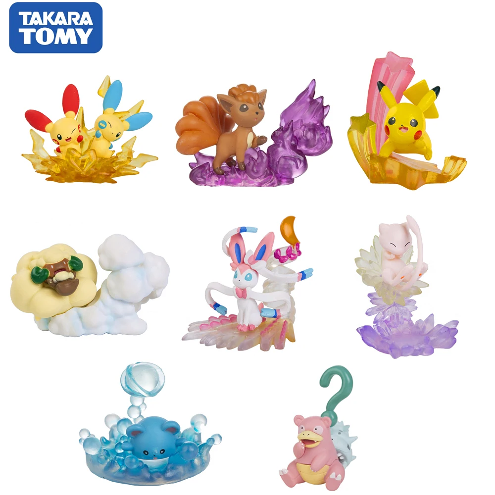 

Kawaii Pokemon Pikachu Vulpix Slowbro Mew Sylveon Action Figurine Cute Desk Ornaments Anime Collectible Dolls Toys Kids Gift