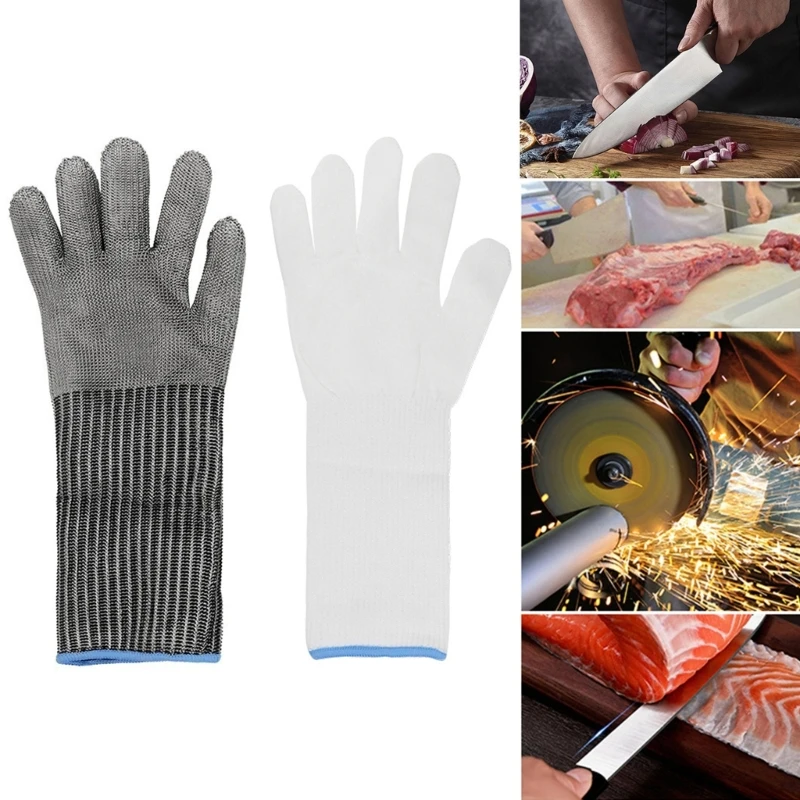 Cut Resistant Gloves Stainless Steel Metal Mesh Chainmail Gloves 4