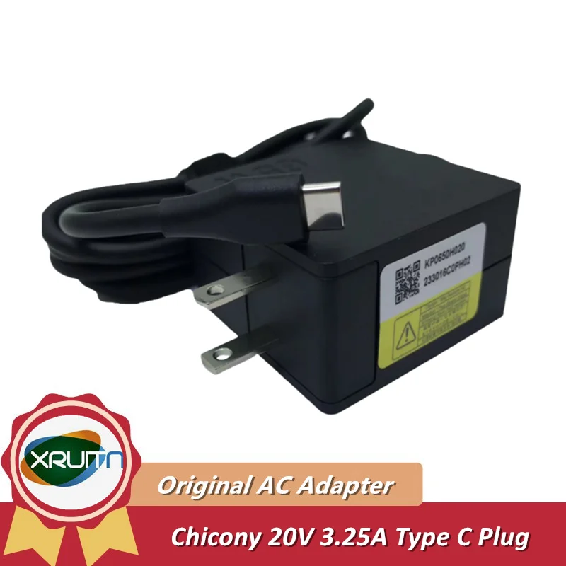 

Genuine Chicony W21-065N2A 20V 3.25A 65W USB-C Type C Laptop AC Adapter Charger W21-065N2D ADP-65WW A Power Supply with US Plug