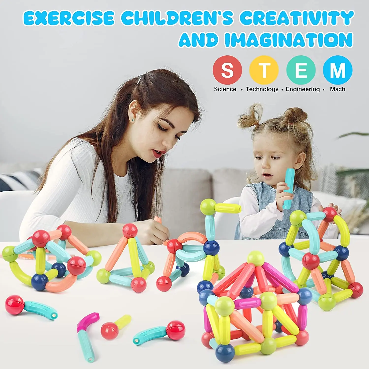 Magnetic Building Blocks Toys For Toddlers Montessori Stem Educational Construction Set Magnet