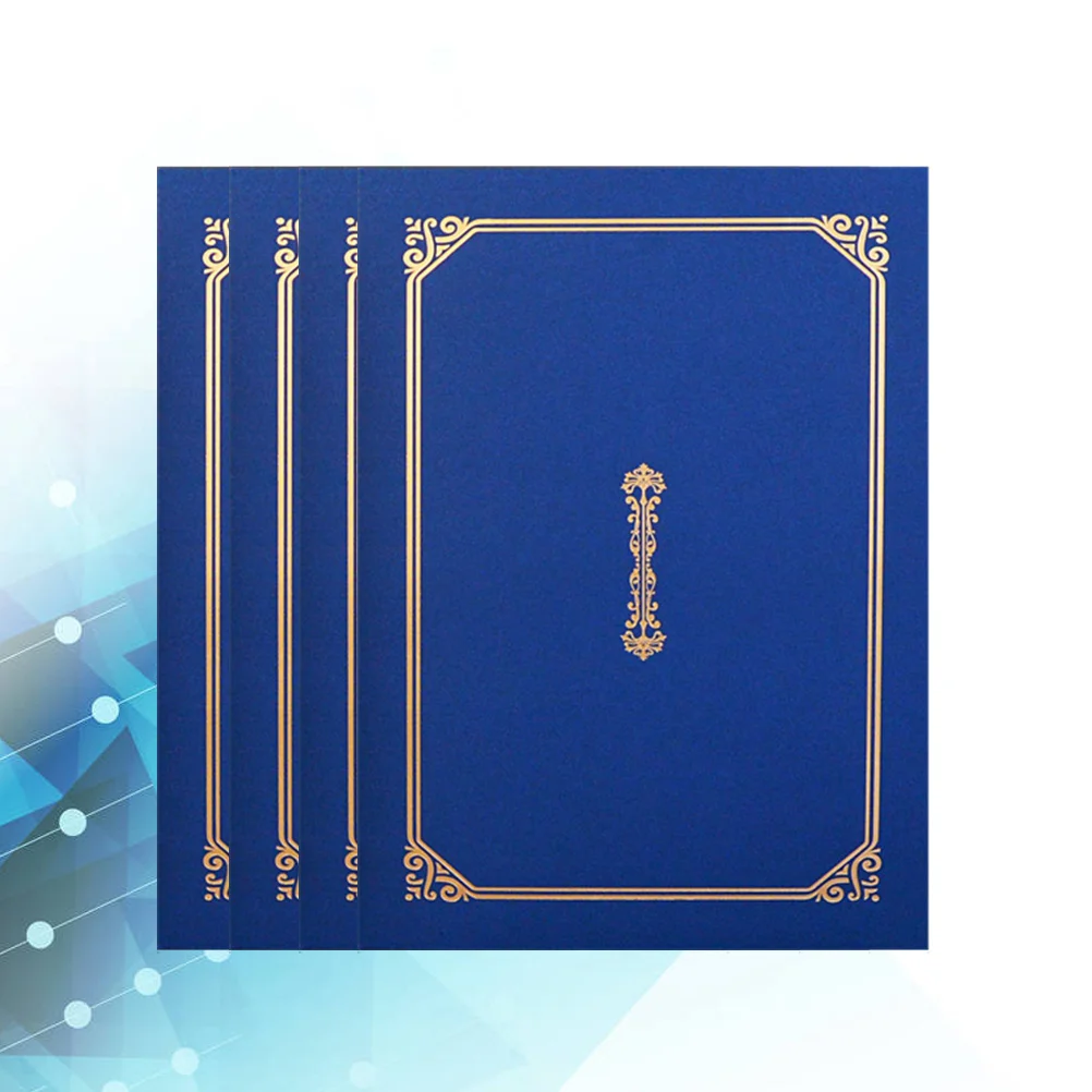 

4 Pcs A4 Certificate Holder Hot Stamping Diploma Cover Document Cover for Letter-Sized Award Certificates - 305x225cm (