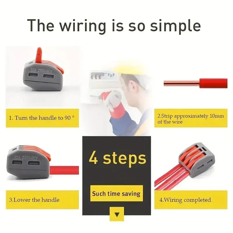Terminal Connector 10pcs Quick Terminal Connector JM-212/ 213 /214 Hard And Soft Wire Parallel Connector Press The Wire Terminal PCT