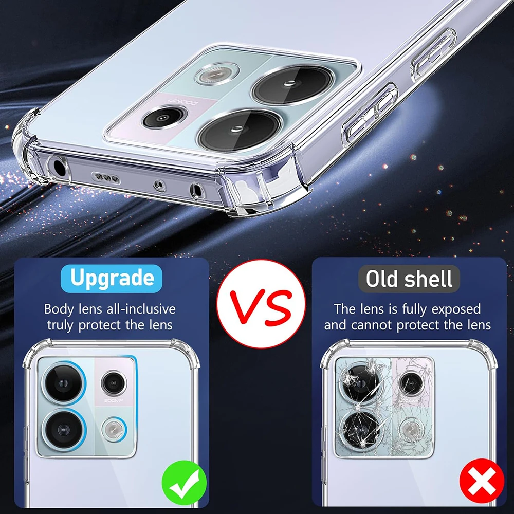 Coque en silicone antichoc avec airbag pour Xiaomi Redmi Note 13 12 Pro Plus Pro+ 13c 12c 4g 5g Ultra Tnin Soft Back Cover Clear Shell_voghion.com