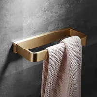 ห่วงผ้าเช็ดตัวห้องน้ำทองเหลืองเคลือบสีทองติดผนังชั้นวางผ้าขนหนูฝักบัวโครเมียม/สีดำจี้อุปกรณ์ในห้องน้ำราวผ้าขนหนูห้องน้ำ 2