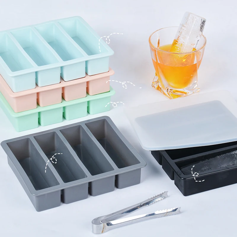 Long Ice Cube Tray Reusable Silicone Ice Cube Molds BPA Free Ice