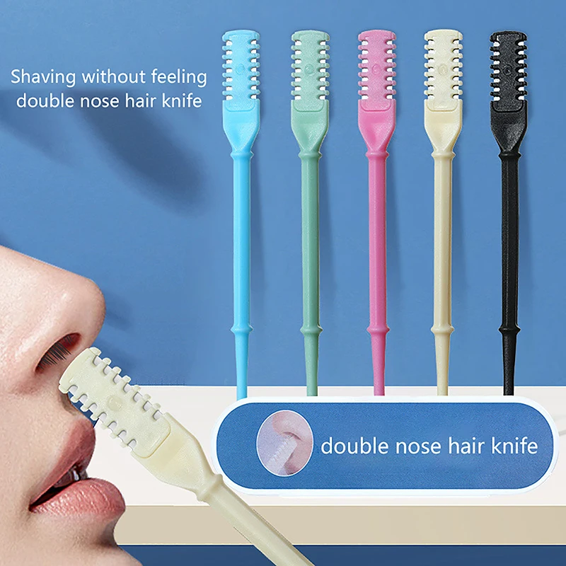 

1/2/3/4PCS Washable Double Head Nose Hair Trimmer Nose Hair Ear Spoon Stainless Steel 360°Rotate Nose Hair Knife Trimmer 9.3cm