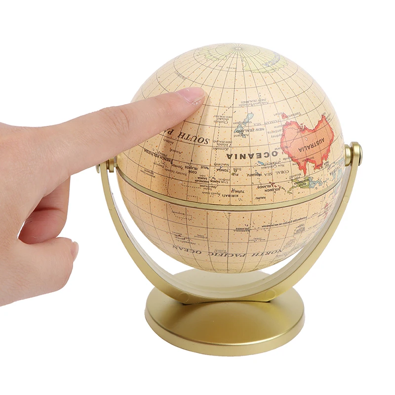 360 Degree Rotating World Globe Earth Antique Home Office Desktop Decor Geography Educational School Supplies Kids Learning Gift rotating globe