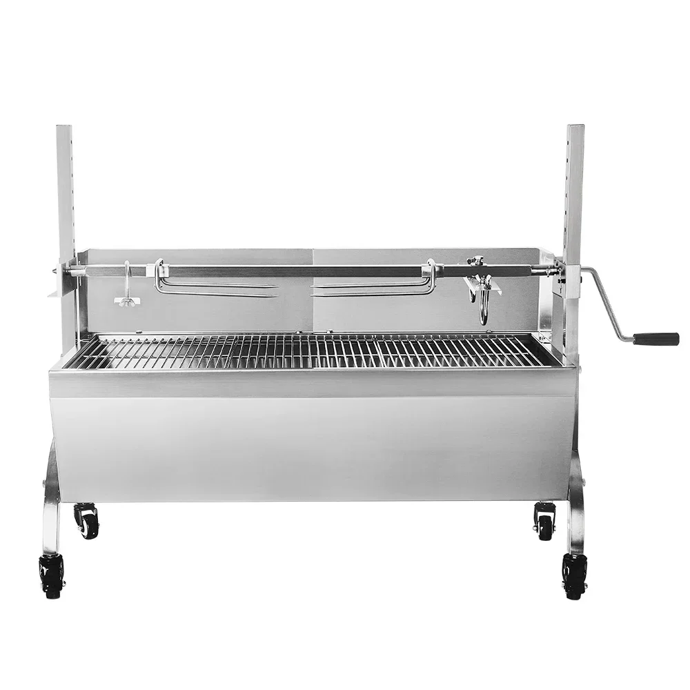 HomeWise Electric Automatic BBQ Grill Manual Spinning Charcoal Kebab Bake Grill Stove Trolley Lamp Rotisserie Spit Roaster Grill 4