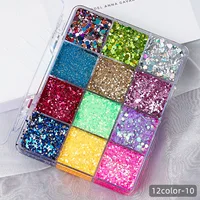 12 Color Festival Body Chunky Glitter Gel Face Hair Nail Eye Decoration Loose Sequins Holographic Glitter Sets 2