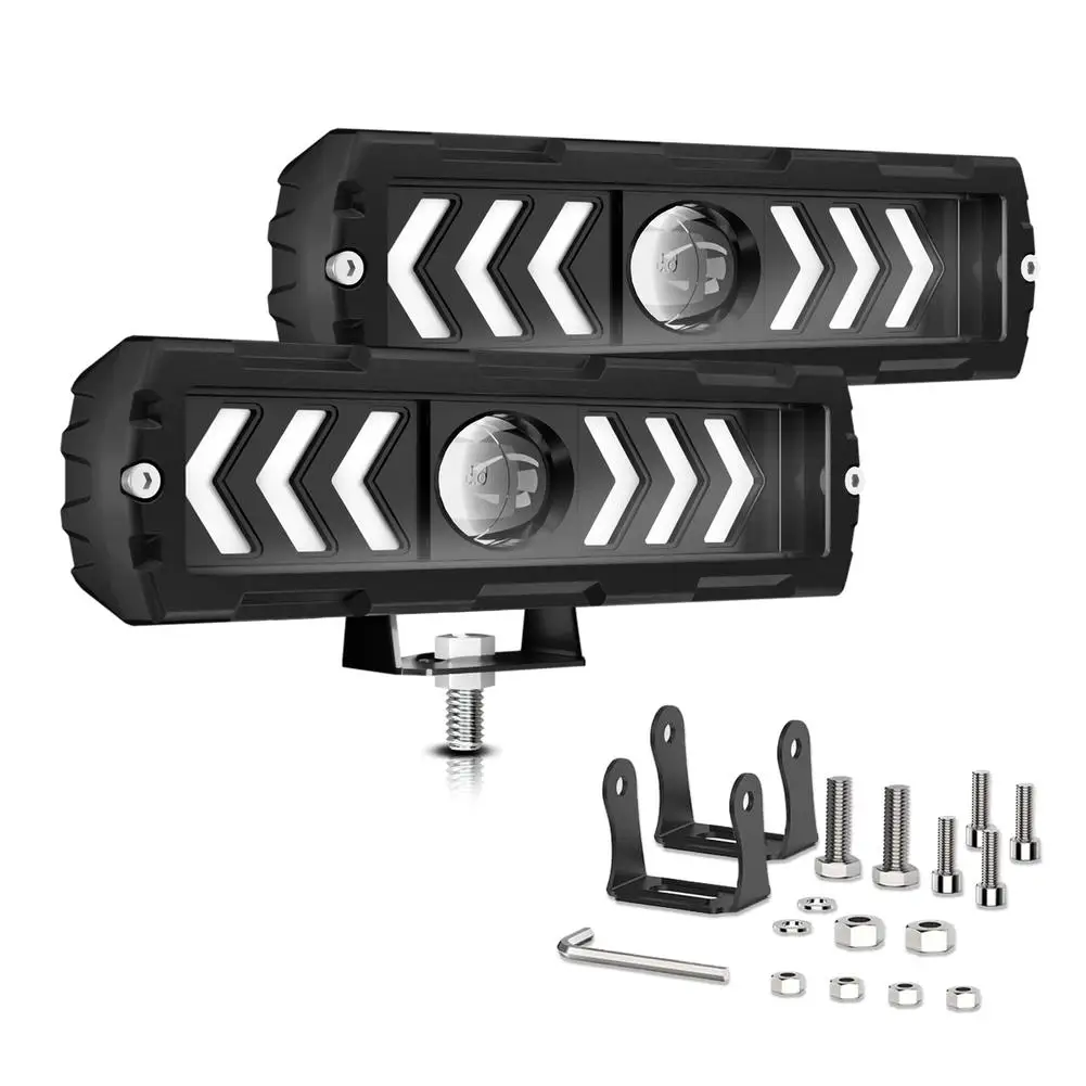 

S17 Single Lens LED Headlight 6 Inch Car Work Light 80W Waterproof Yellow White Light Automobile Spotlight For Truck ATV UTV