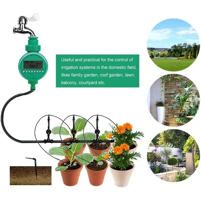 LCD Display Electronic Garden Watering Timer Automatic Irrigation Controller Intelligence Valve Watering Control Device 6