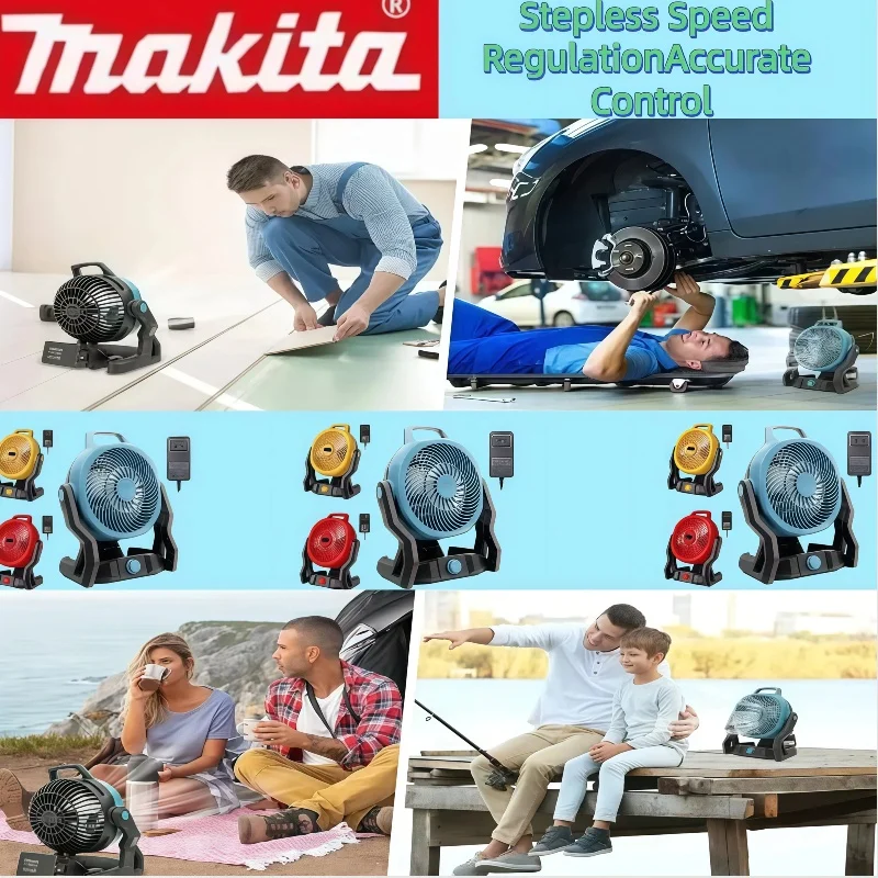마키타 무선 선풍기, 휴대용 캠핑 및 데스크탑 바닥 선풍기, BL1830, M18, DCB200 배터리와 호환 가능, 18V/20V 배터리