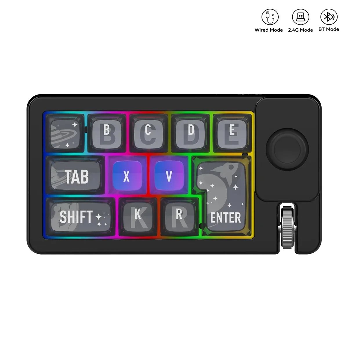 Wireless Mechanical Keyboard 2 Knob Bluetooth Keyboard RGB 12 Key Mini Button Gaming Keypad Mechanical Hot Swap Keyboard