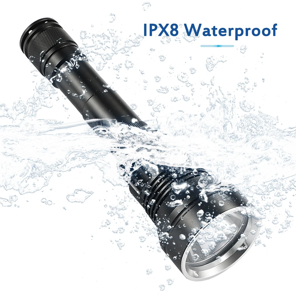 Asafee A33 80M Diving Flashlight LED Lamp Waterproof Scuba Torch