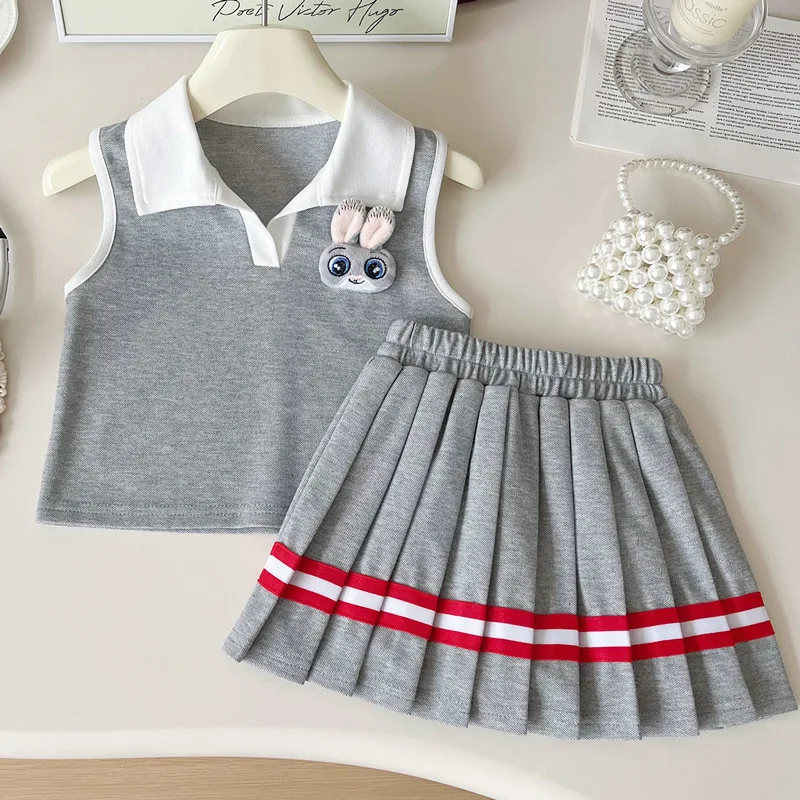 Girls College Style Polo & Skirt Set 4
