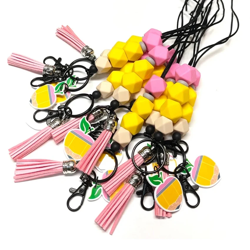 Cute Silicone Beaded Teacher Lanyard Necklace Key Lanyard Keychain Id  Holder Teacher Lanyards for Id Badges and Keys for Women Employees Students  (Cute Lanyard-01) - Yahoo Shopping