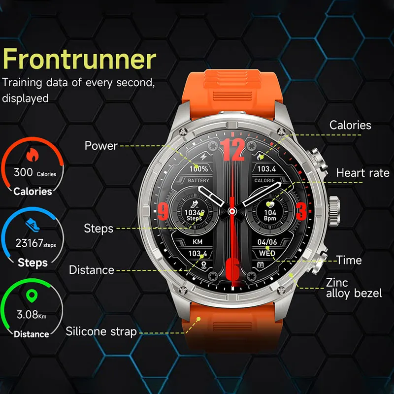 North Edge 1 85' Hd Display Smart Watch Men 710mah Large Battery Sports Fitness Tracker Heart Monitor Smartwatch For Ios Android, Alina Gadgets