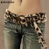 Leopard Print Plush Belt Fashionable Warm Hip-Hop Adjustable Accessories Jeans Belt Personalized Dirty Style Belt