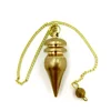 Bronze Metal Copper Spiritual Point Pendulum for Divination Healing Dowsing Wicca Balancing Pointed Cone Pendant Pendulum 6