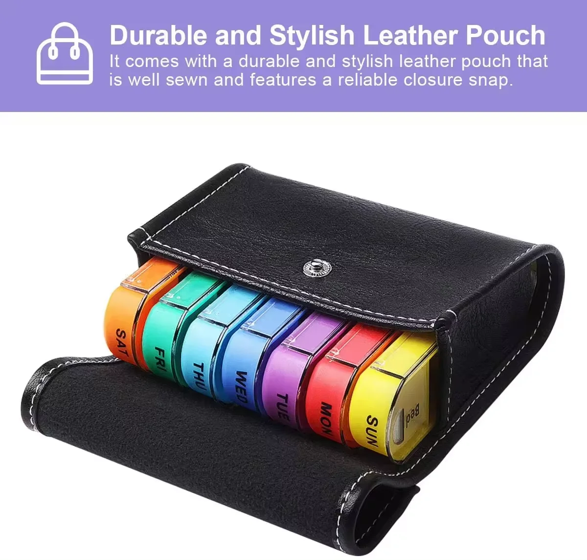 Waterproof Weekly Pill Organizer with Secret Compartments