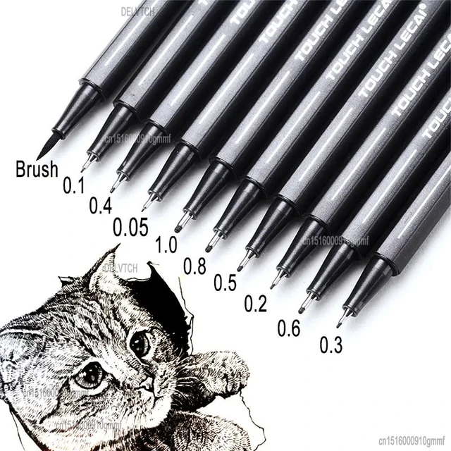 12 Colors Fineliner Set Drawing Pen 0.4mm Liner Sketch Marker Lettering -  Art Markers - Aliexpress
