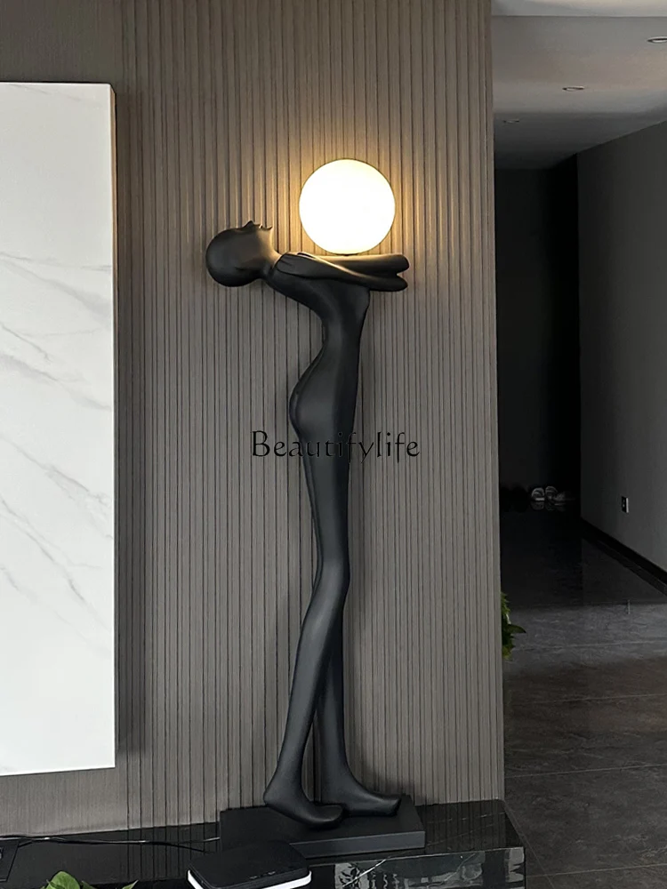 

Artistic Humanoid Sculpture Floor Lamp Creative Abstract Character Large Decoration Living Room Floor Stand Decoration