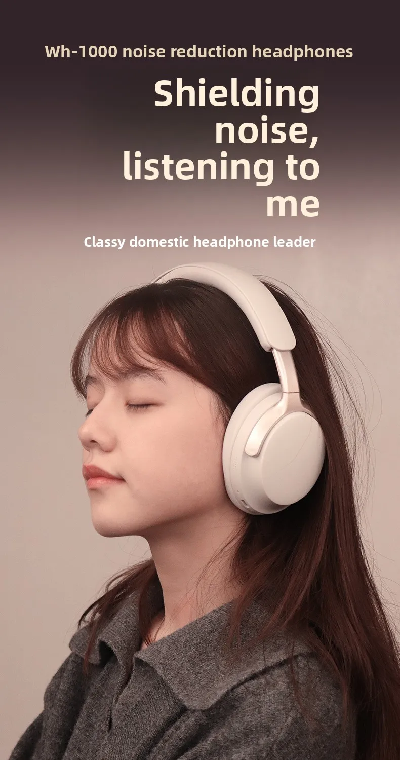 2025 model over-ear headphones with ANC active noise cancellation, HIFI high-qua