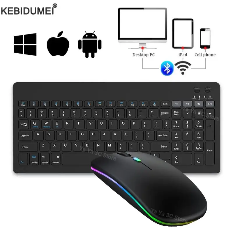 Wireless Bluetooth Keyboard and Mouse for ipad Phone Tablet Samsung Xiaomi Android