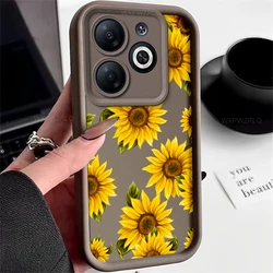 Sunflower Painted Anti - Drop Silicone Phone Case for Tecno Pop 8 (Coffee)