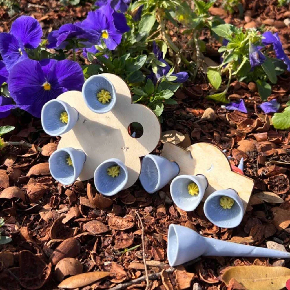 Bee Insect Drinking Cup Colorful Resin 5 Flower Beekeeping Drinking Fountain Cup Bee Drinker Cup Garden Feeding Drinker Decor 6