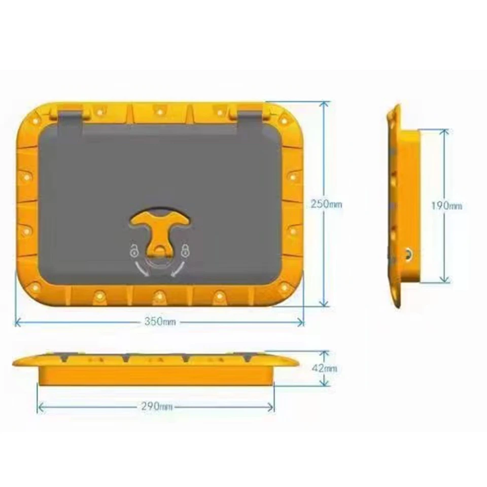thumbnail image 2 of Marine Deck Plate Square Hatch With Pull Out Handle Access Hatch 2 of 14