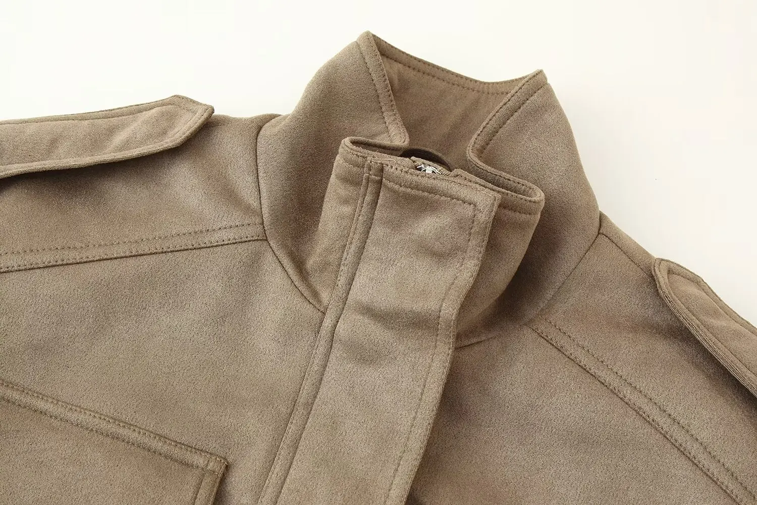 Autumn Fashion Women'S New Jackets Coat  Solid Turtleneck  Long Sleeves Pocket Decoration Zipper Female Winter Streetwear Coats